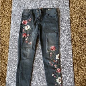 Free people flower embroidered jeans